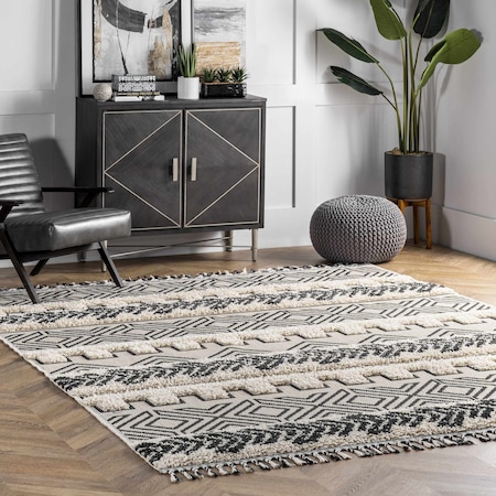Nuloom Zuri Shaggy Banded Tribal Area Rug 3ft x 5ft GCAL02A-305